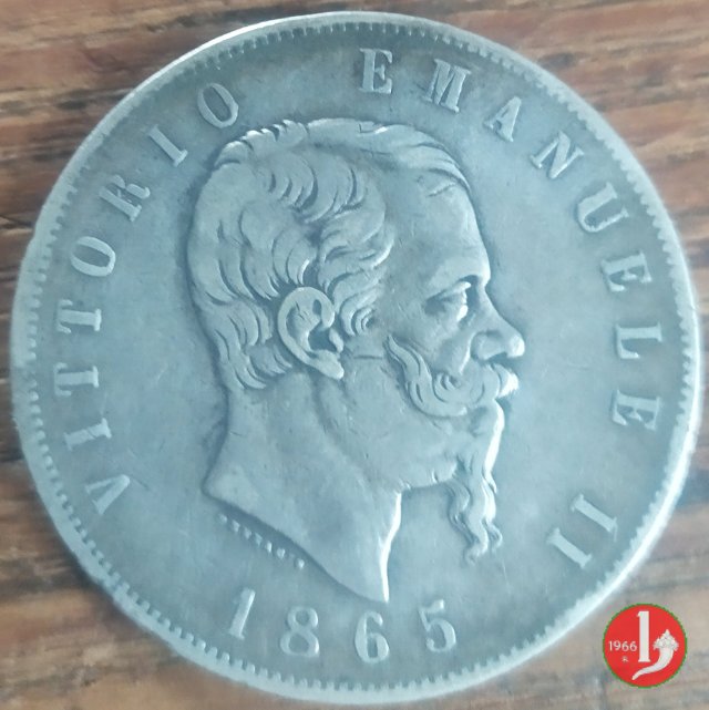 5 lire o scudo 1865 (Torino)