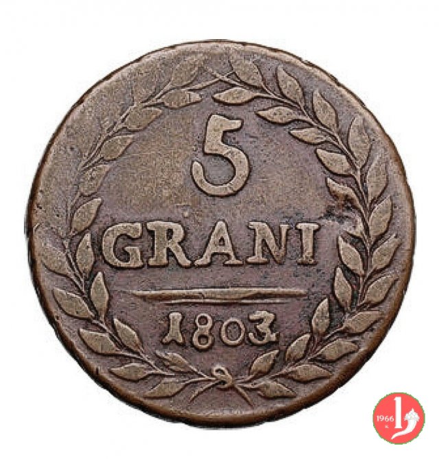 5 grani (1801-1804) 1803 (Palermo)