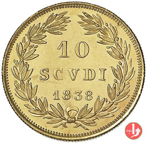 10 Scudi Romani 1838 (Roma)