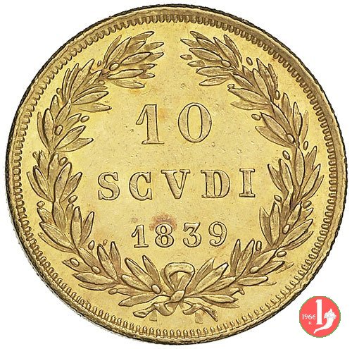 10 Scudi Romani 1839 (Roma)