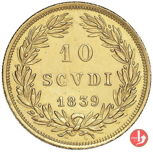 10 Scudi Romani 1839 (Roma)