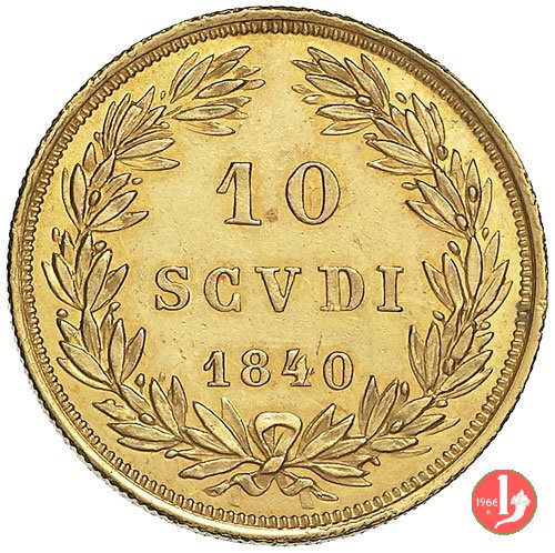 10 Scudi Romani 1840 (Roma)