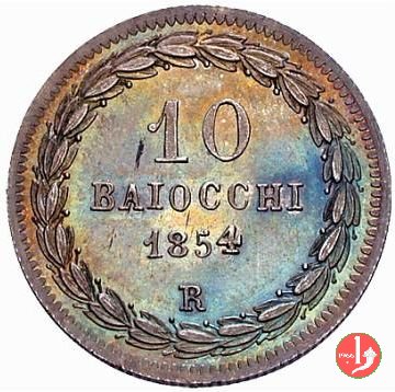 10 baiocchi (Giulio o Paolo) 1854 (Roma)