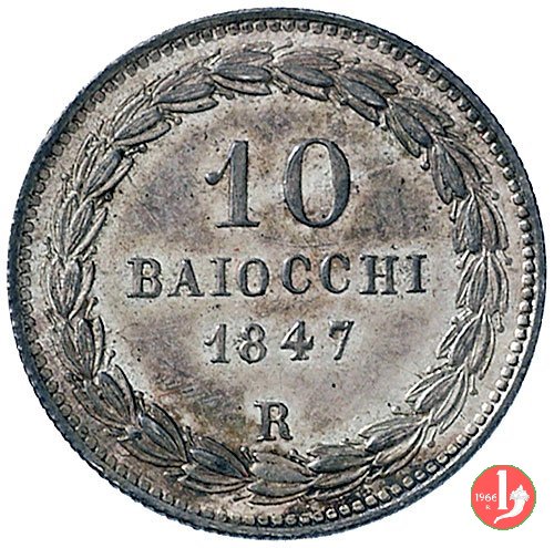 10 baiocchi (Giulio o Paolo) 1847 (Roma)