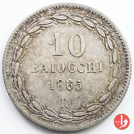 10 baiocchi (Giulio o Paolo) 1865 (Roma)