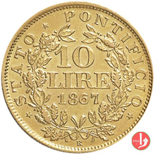 10 lire 1867 (Roma)