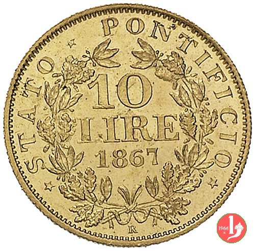 10 lire 1867 (Roma)