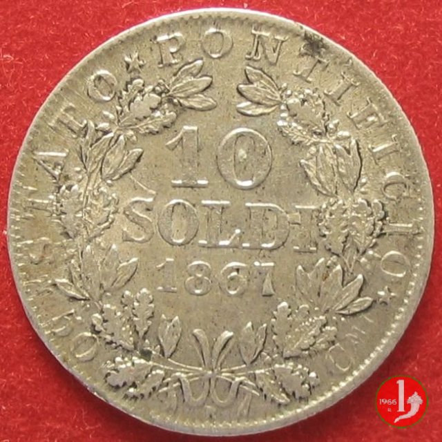 10 soldi - 50 centesimi 1867 (Roma)