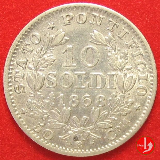 10 soldi - 50 centesimi 1868 (Roma)