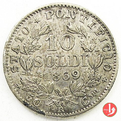 10 soldi - 50 centesimi 1869 (Roma)