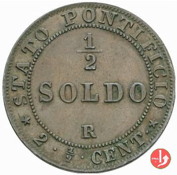 1/2 soldo o 2,5 centesimi 1866 (Roma)