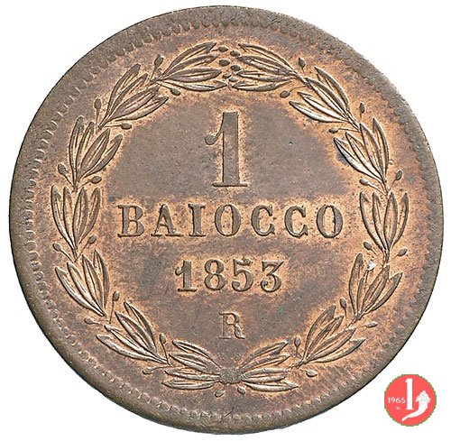 1 baiocco secondo periodo 1853 (Roma)