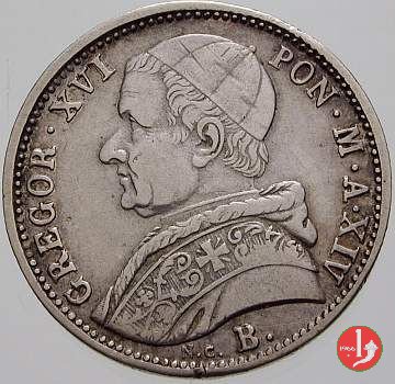 20 Baiocchi (Doppio Giulio, 1/5 di Scudo, Papetto) 1844 (Bologna)