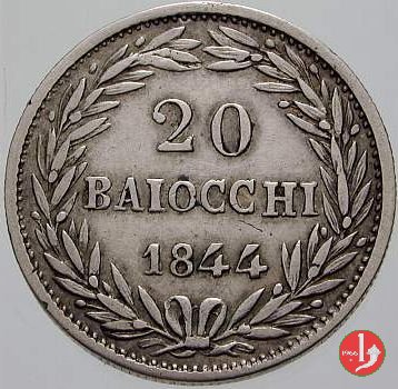 20 Baiocchi (Doppio Giulio, 1/5 di Scudo, Papetto) 1844 (Bologna)