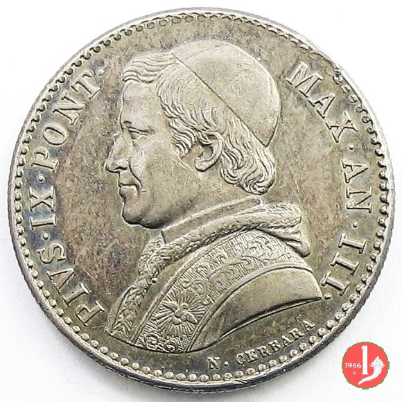 20 baiocchi (Doppio Giulio del 1° tipo) 1848 (Roma)