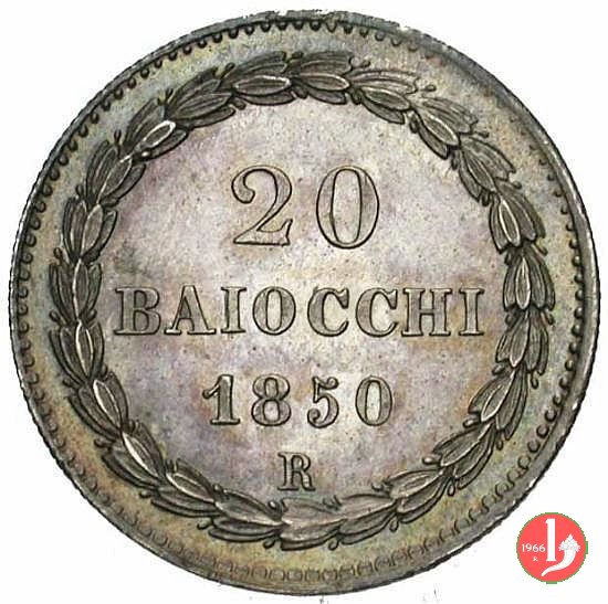 20 baiocchi (Doppio Giulio del 1° tipo) 1850 (Roma)