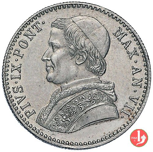 20 baiocchi (Doppio Giulio del 1° tipo) 1853 (Roma)