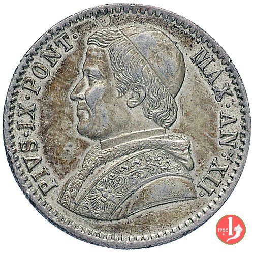 20 baiocchi (Doppio Giulio del 1° tipo) 1858 (Roma)