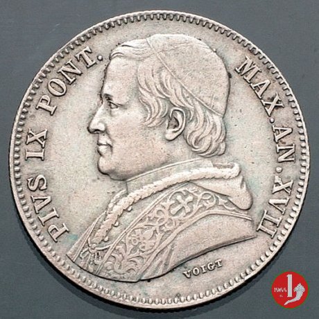 20 baiocchi (Doppio Giulio del 2° tipo) 1862 (Roma)