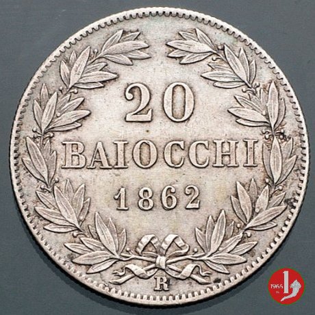 20 baiocchi (Doppio Giulio del 2° tipo) 1862 (Roma)