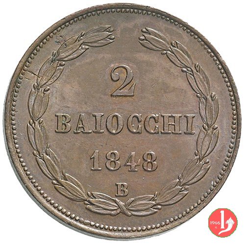 2 baiocchi 1° tipo 1848 (Bologna)