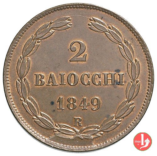 2 baiocchi 1° tipo 1849 (Roma)