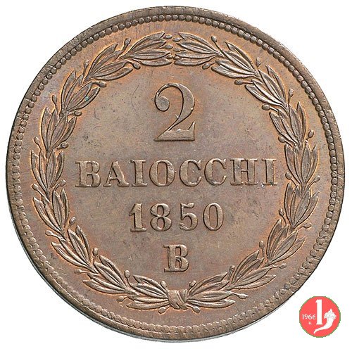 2 baiocchi 2° tipo 1850 (Bologna)