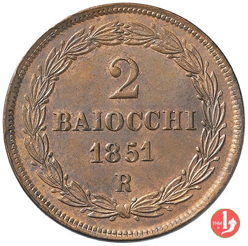 2 baiocchi 2° tipo 1851 (Roma)