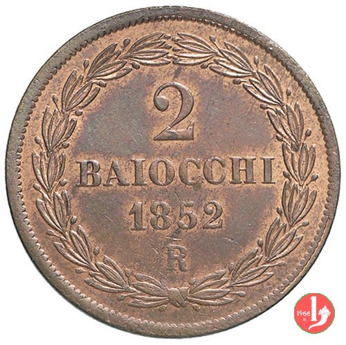 2 baiocchi 2° tipo 1852 (Roma)