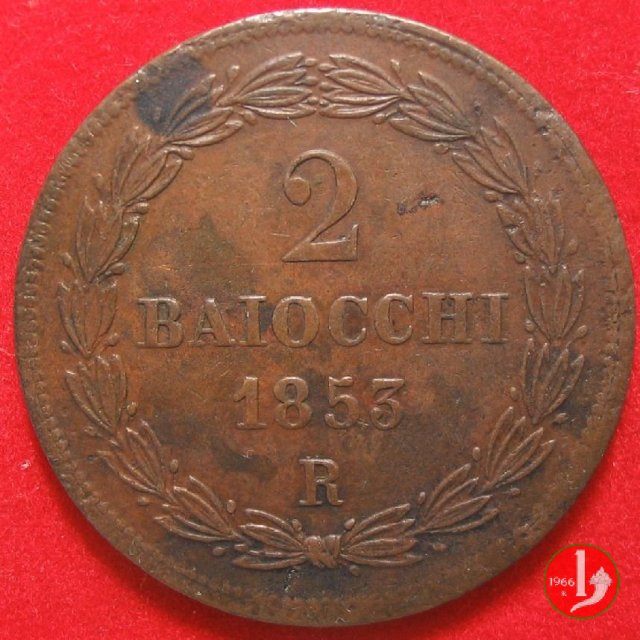 2 baiocchi 2° tipo 1853 (Roma)