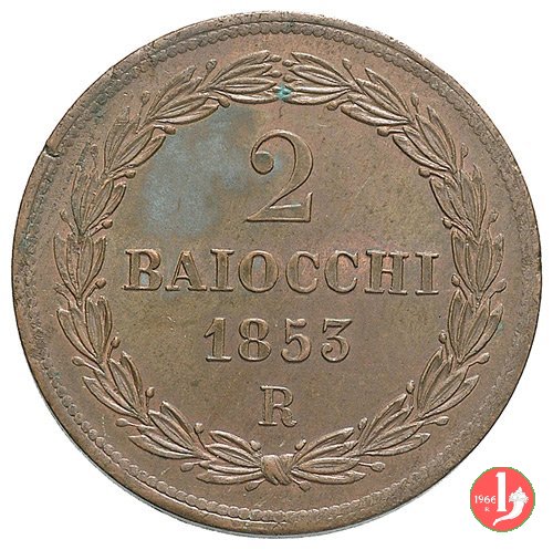 2 baiocchi 2° tipo 1853 (Roma)