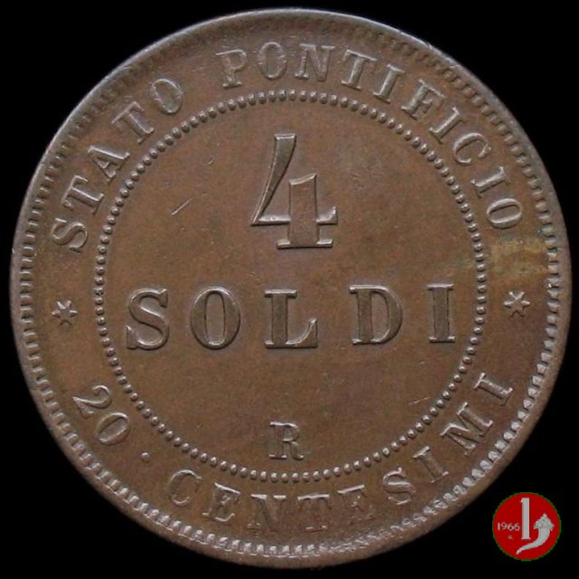 4 soldi o 20 centesimi 1867 (Roma)