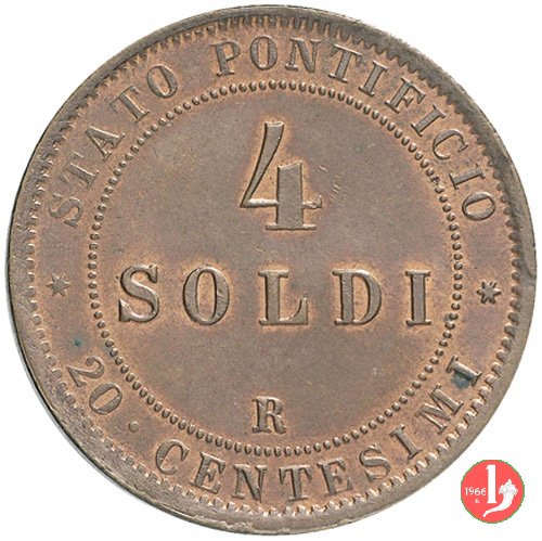 4 soldi o 20 centesimi 1868 (Roma)