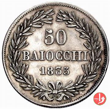 50 Baiocchi (Mezzo Scudo Romano) 1835 (Roma)