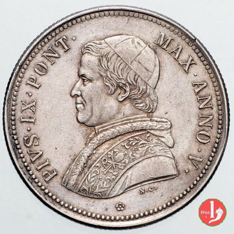 50 baiocchi (1/2 Scudo) 1850 (Roma)