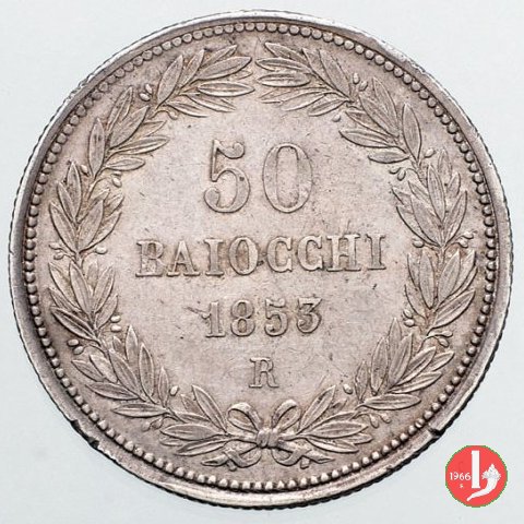 50 baiocchi (1/2 Scudo) 1853 (Roma)