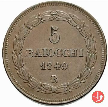 5 baiocchi 1° tipo 1849 (Roma)