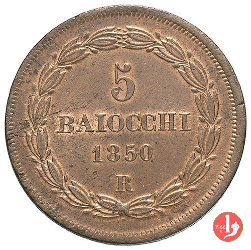 5 baiocchi 1° tipo 1850 (Roma)