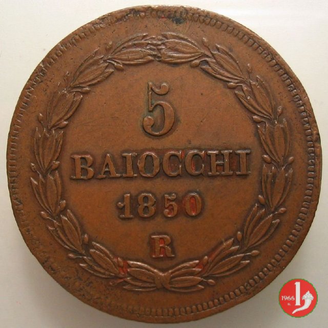 5 baiocchi 2° tipo 1850 (Roma)