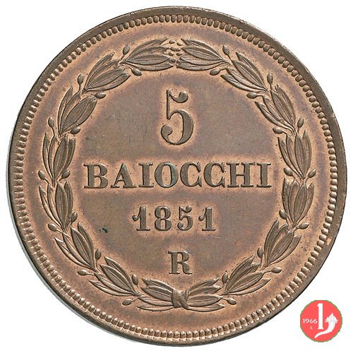 5 baiocchi 2° tipo 1851 (Roma)