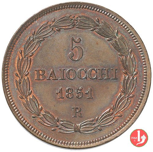 5 baiocchi 2° tipo 1851 (Roma)