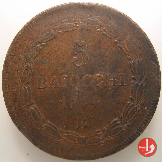 5 baiocchi 2° tipo 1854 (Bologna)