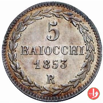 5 baiocchi (Grosso) 1853 (Roma)