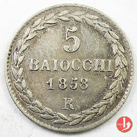 5 baiocchi (Grosso) 1858 (Roma)