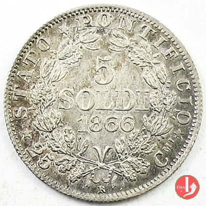 5 soldi o 25 centesimi 1866 (Roma)