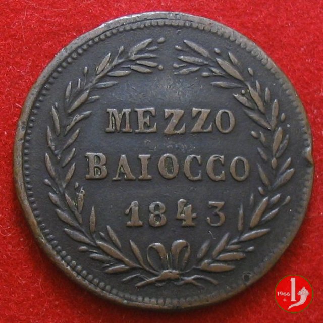 Mezzo Baiocco 1843 (Roma)