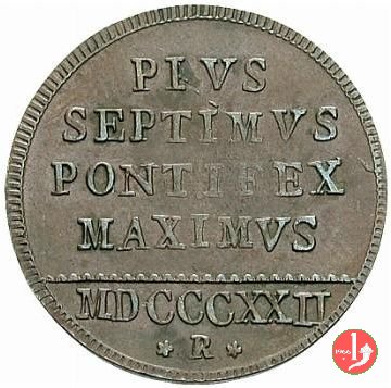 Mezzo Baiocco del 4° tipo 1822 (Roma)