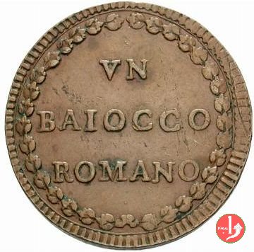 baiocco del 1° tipo (stemma ovale) 1791-1792 (Roma)