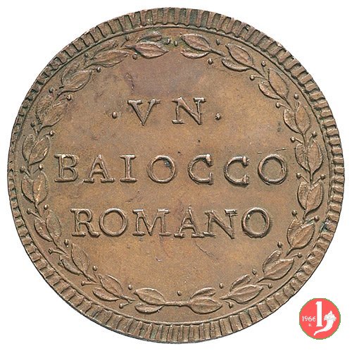 baiocco del 1° tipo (stemma ovale) 1782-1783 (Roma)