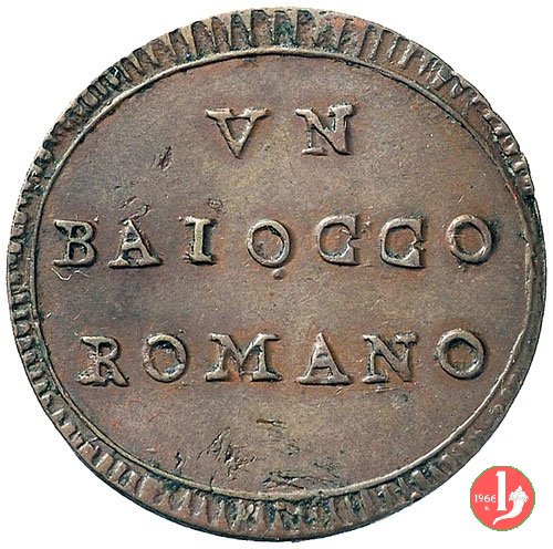 baiocco del 2° tipo (stemma a targa) 1797 (Roma)